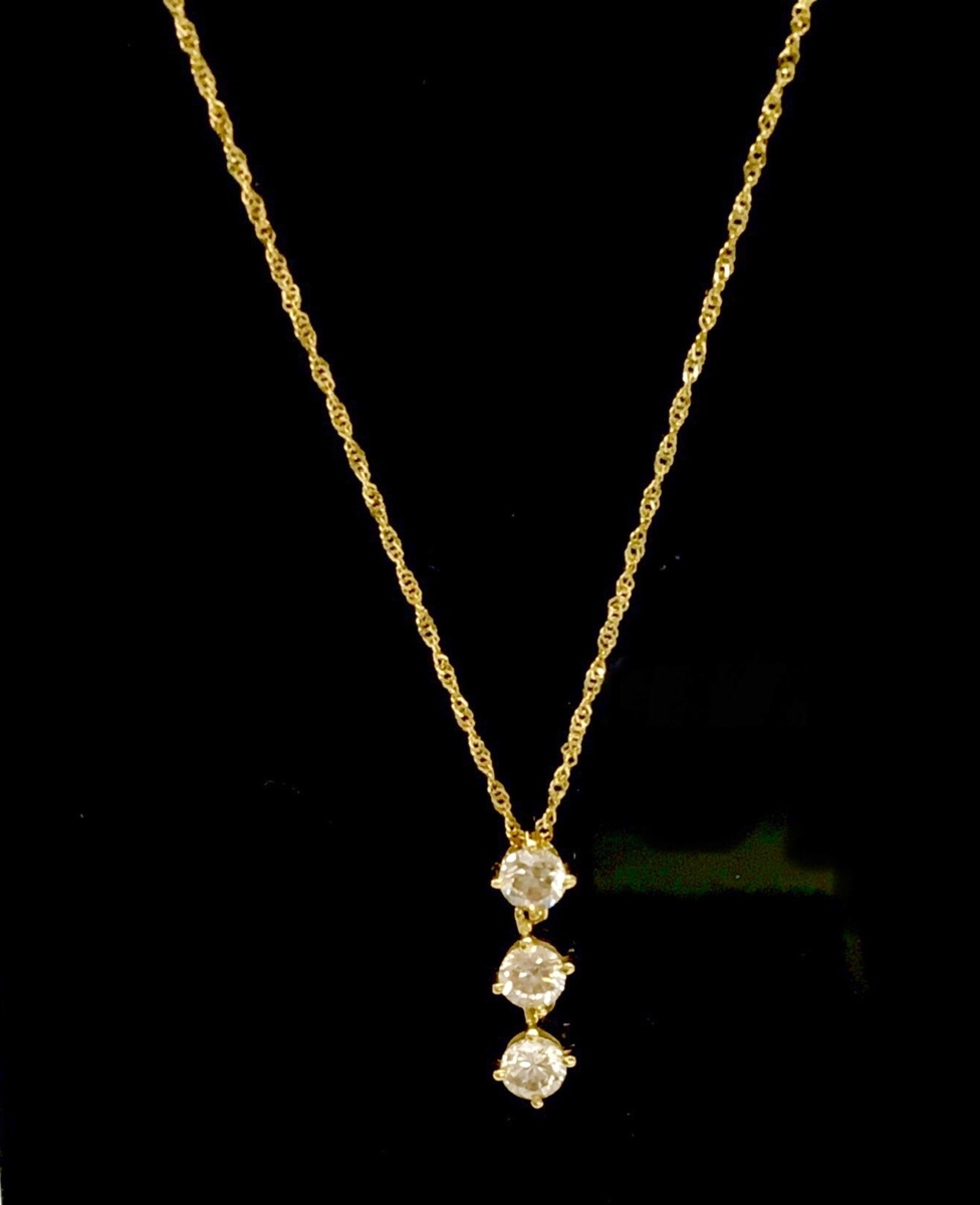 ☆K18 3ストーンネックレス 1.1g 40cm | www.alyafi-ip.com