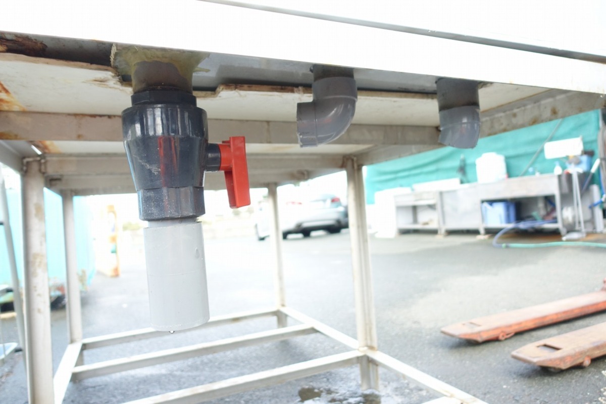 静岡県発 180*105㎝×80㎝ 大型 濾過槽 アクリル製 水槽 架台付 生簀 