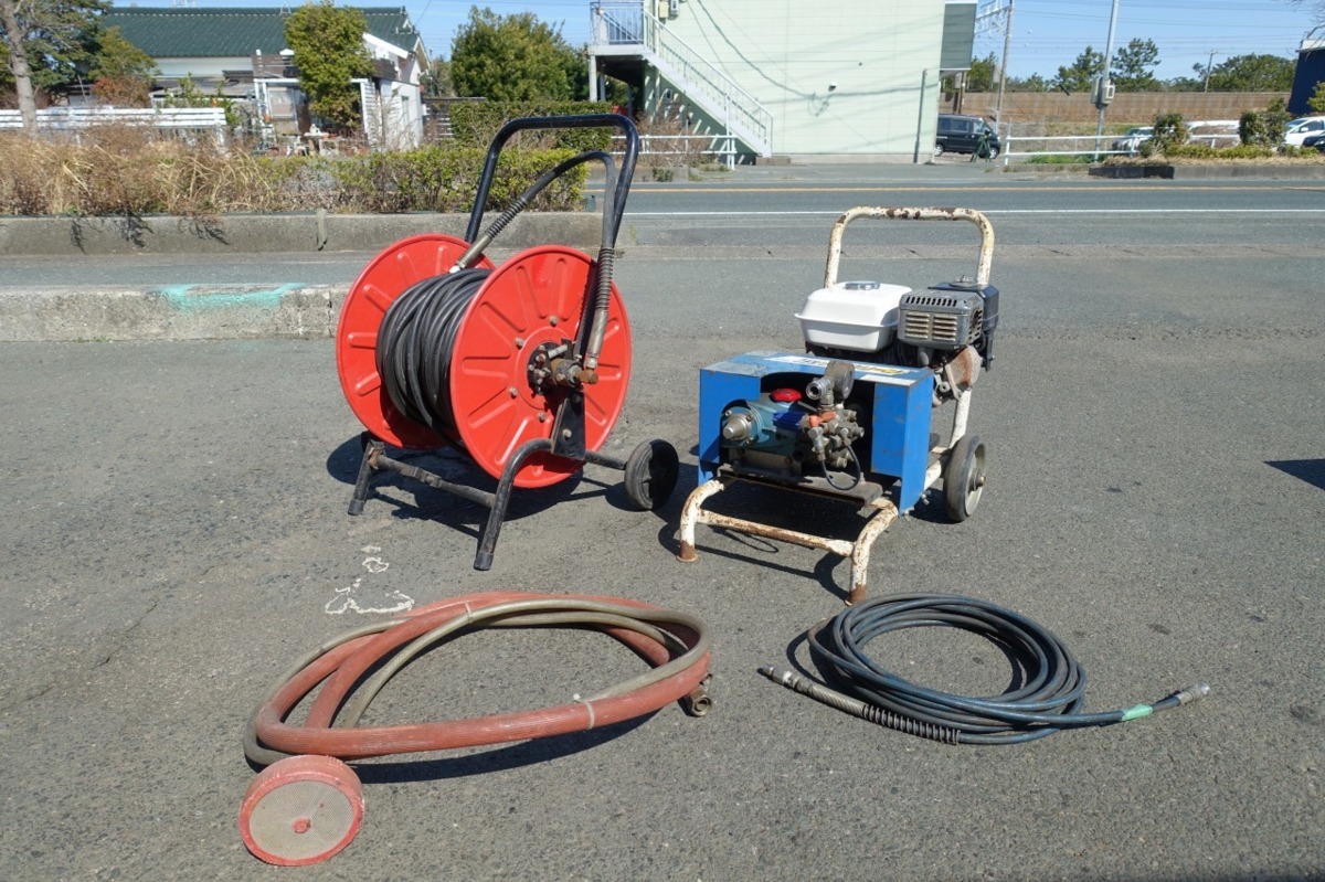  Shizuoka prefecture departure seiwa engine type high pressure washer . tube nozzle attaching 5 horse power jet clean JC-100GC extension hose attaching 10MPa/13L business use GX140