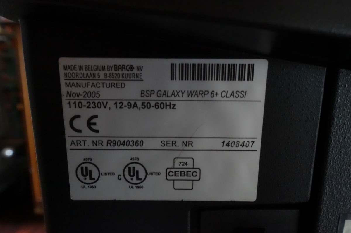 B ランプ236時間 BARCO 業務用 大型プロジェクター Galaxy Warp 6+ Classic バルコ AC200V_画像10