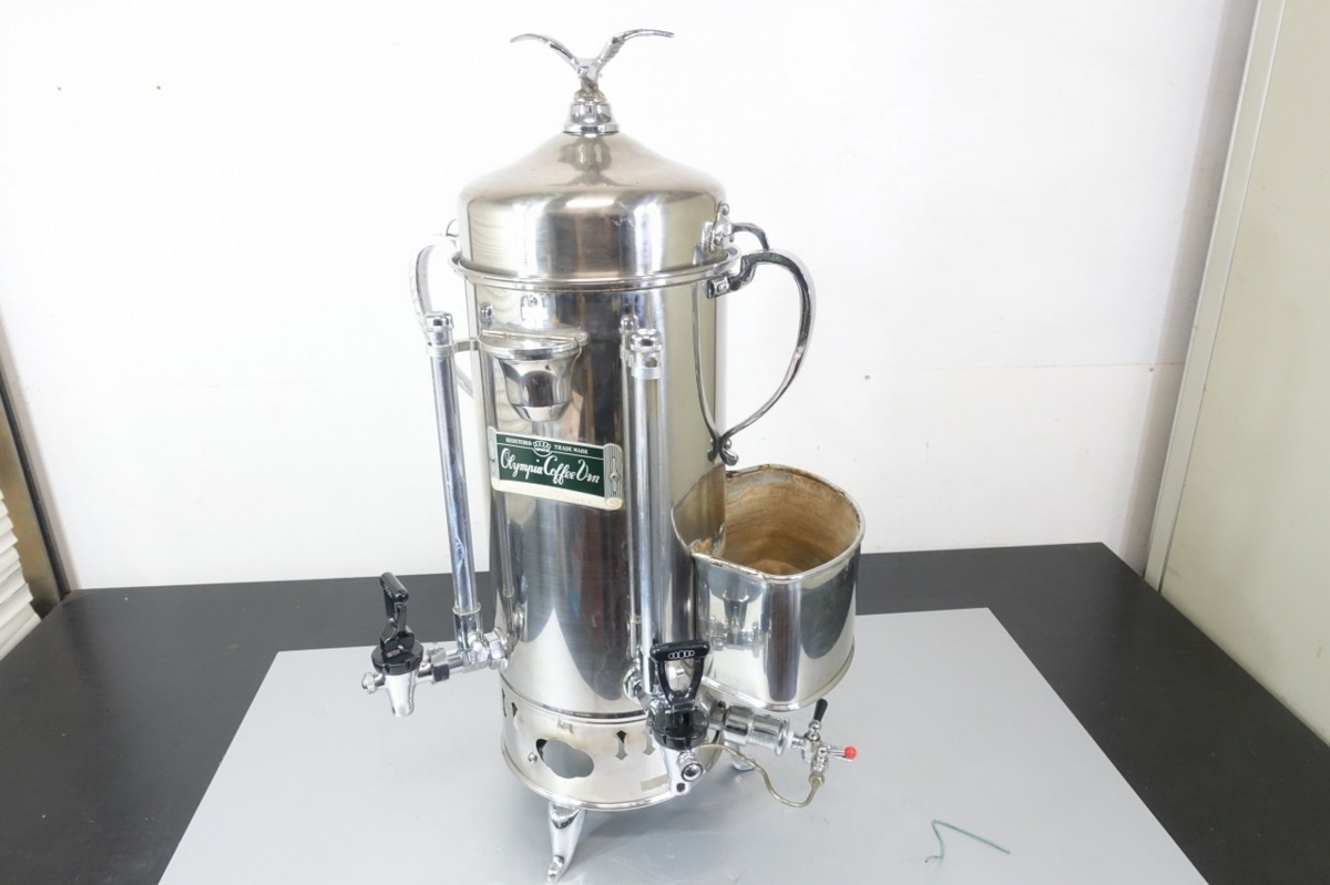 オリンピア　LPガス式　コーヒー沸かし器　コーヒーポット　保温器　湯煎　Coffee Urn　コーヒーサーバー　Olympia　レトロ　喫茶店　C_画像1