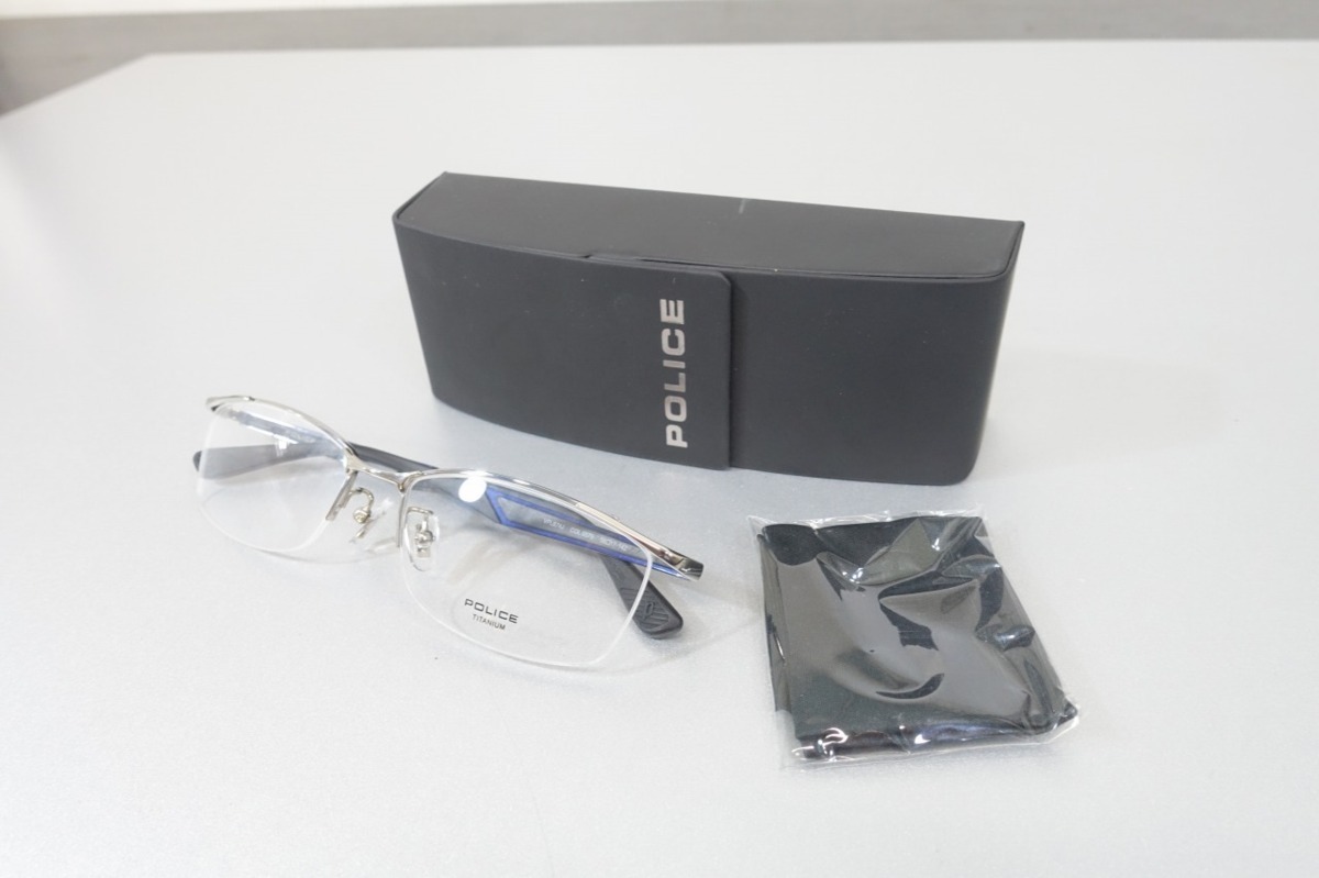  Honshu free shipping unused goods POLIS Police glasses frame titanium frame VPLB74J glasses 