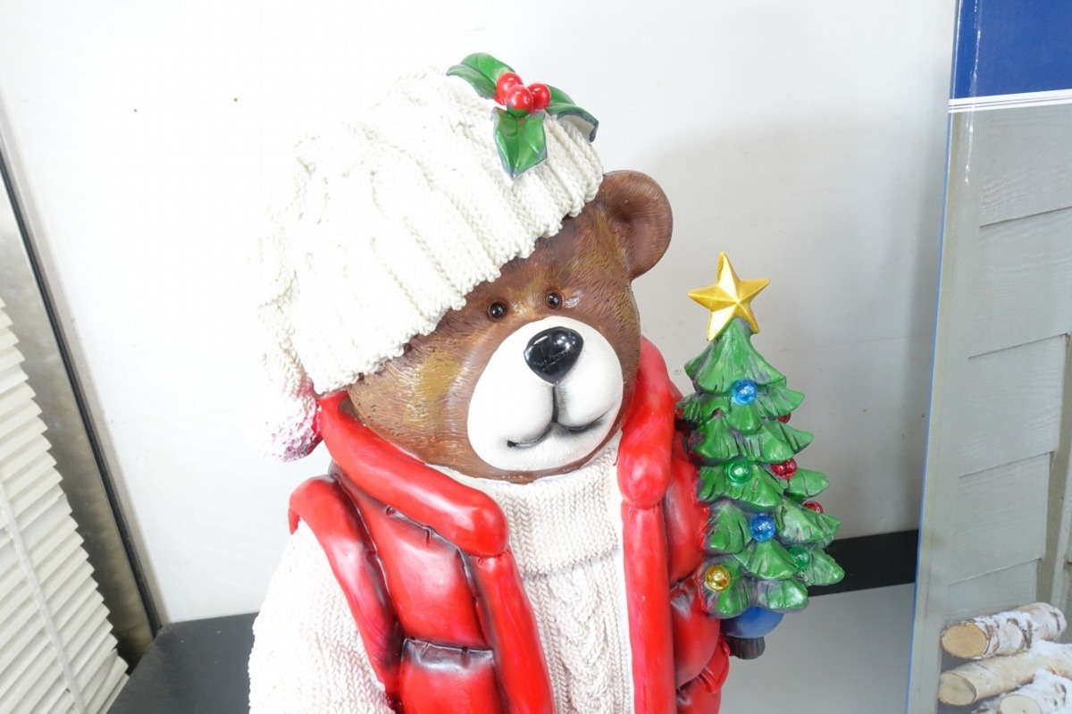 本州送料無料 コストコ クリスマス クマの置物 光るランタン付 Bear 