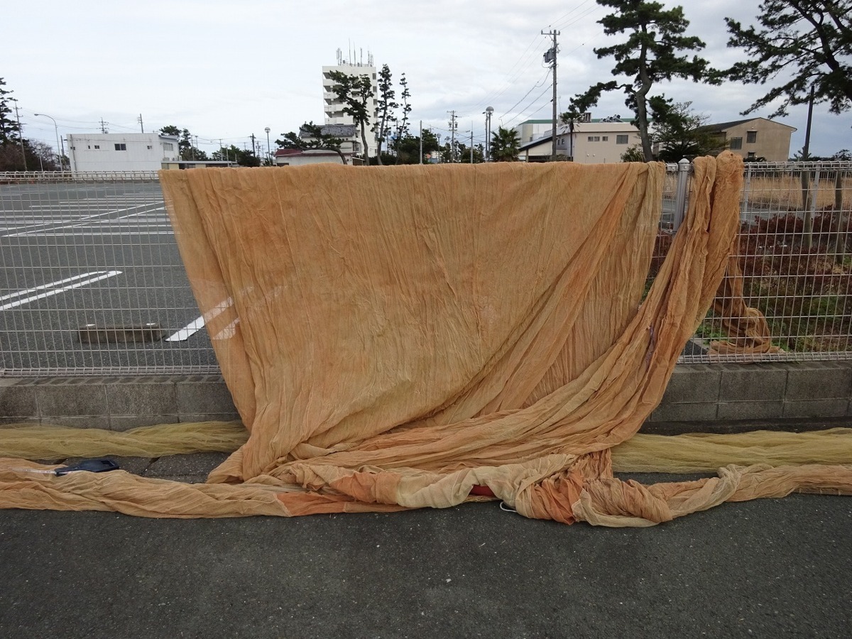 静岡県発　全長110m　漁網　捕獲網　追い込み網　袋網　地引網　養殖用　池上げ　ネット　魚網_画像6