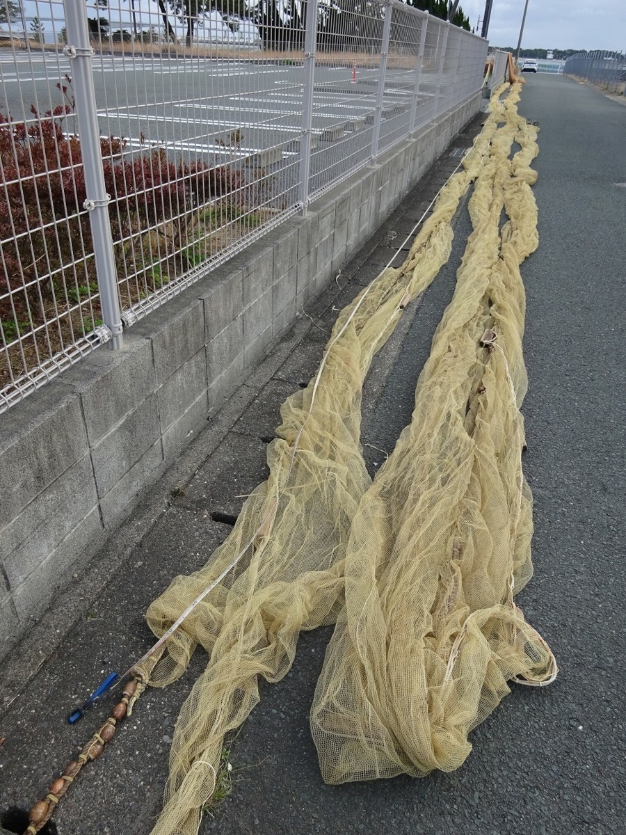 静岡県発　全長110m　漁網　捕獲網　追い込み網　袋網　地引網　養殖用　池上げ　ネット　魚網