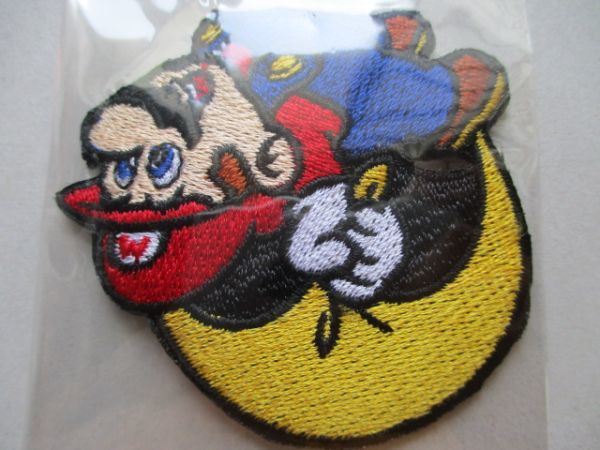 90s スーパーマリオワールド『マリオ』刺繍ワッペン/Bファミコン当時物ワッペン任天堂NintendoゲームSuper Mario Worldアップリケ S60_画像3