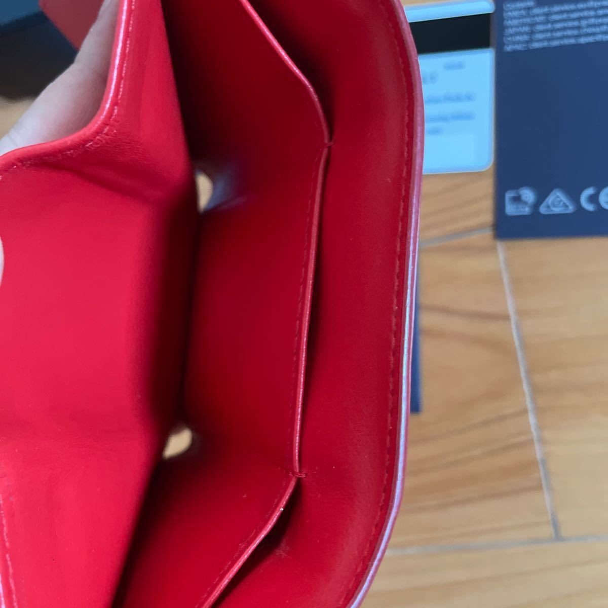 PRADA 1MH021 VITELLO MOVE LACCA1 プラダ 三つ折り財布 赤 コンパクト