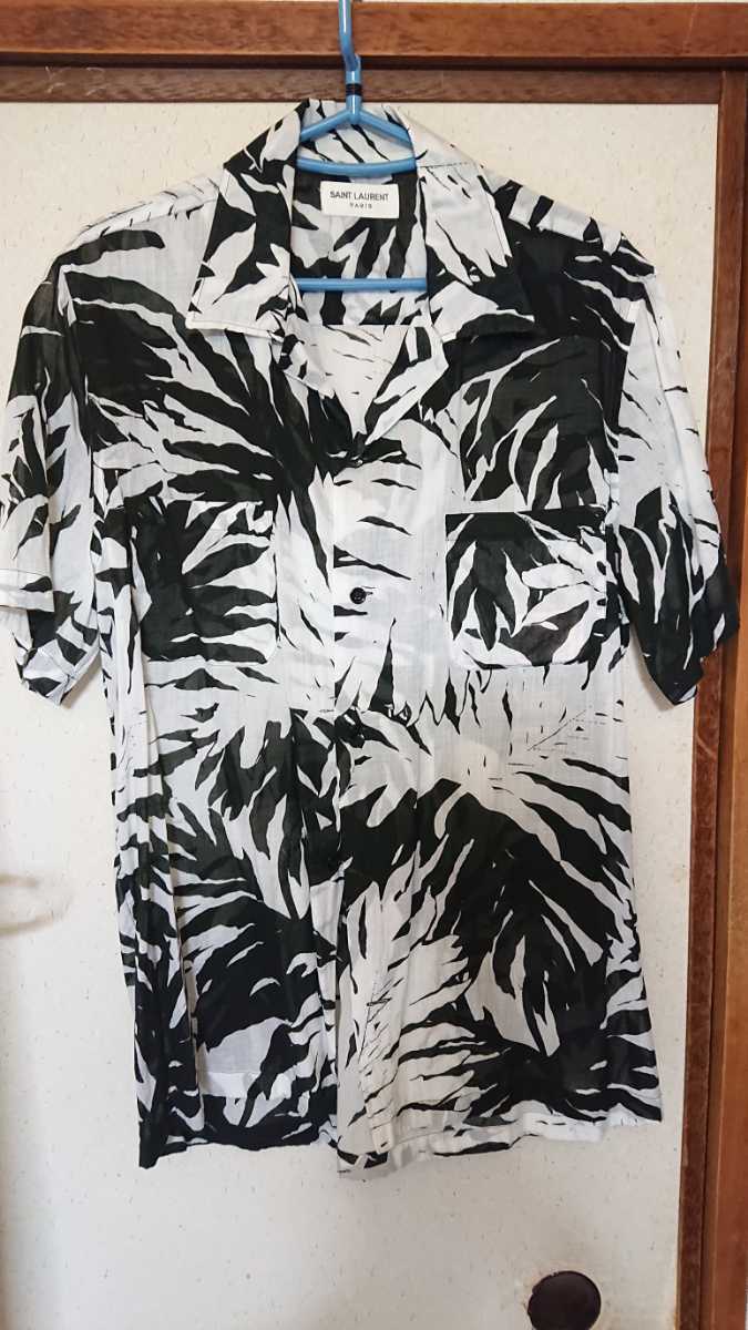 SAINT LAURENT サンローラン 16ss モノトーン アロハシャツ