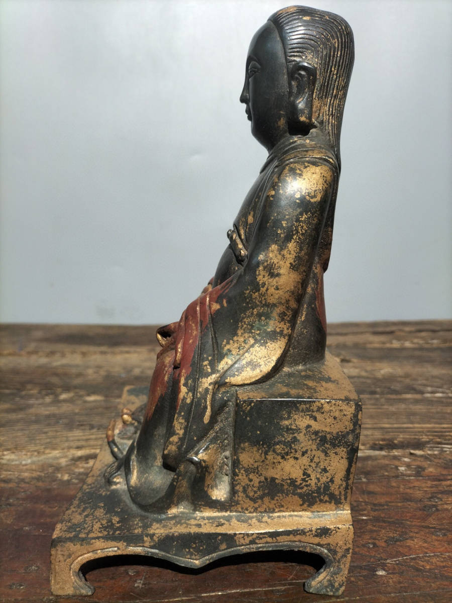 30％割引【限定販売】 『骨董収蔵・銅製・泥金・羅漢仏仏像』・収蔵品 