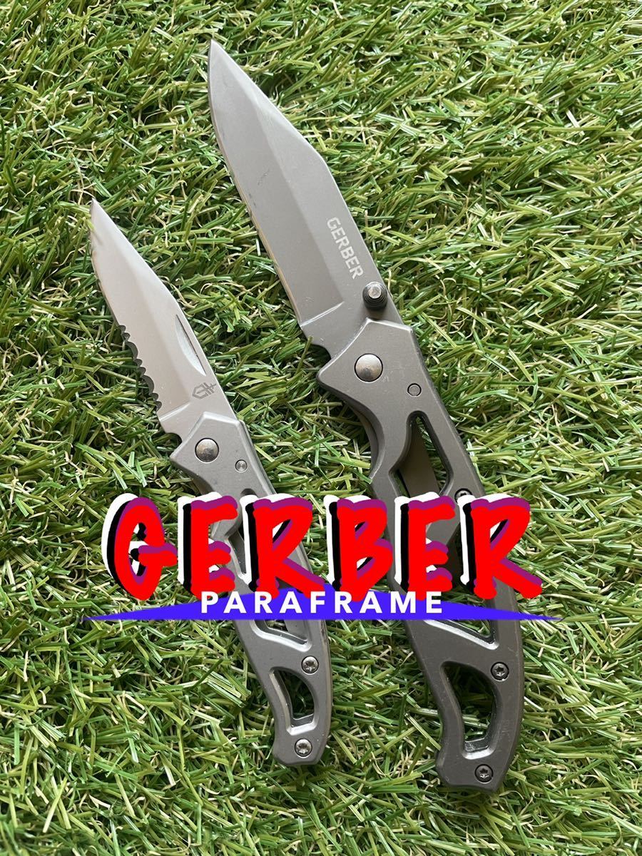 GERBER #010 Paraframe SizeM、Mini Paraframe 2本セット　ガーバー パラフレームフォールディングナイフ