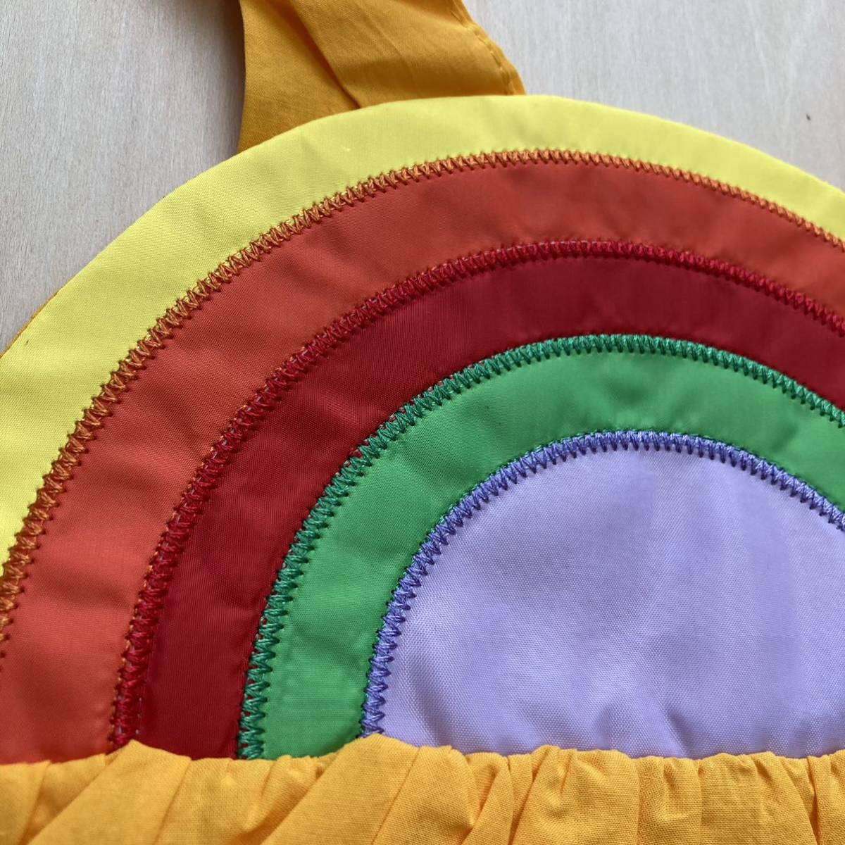  new goods unused girl One-piece Kids baby straw hat set set sale summer 90 tops rainbow yellow color 