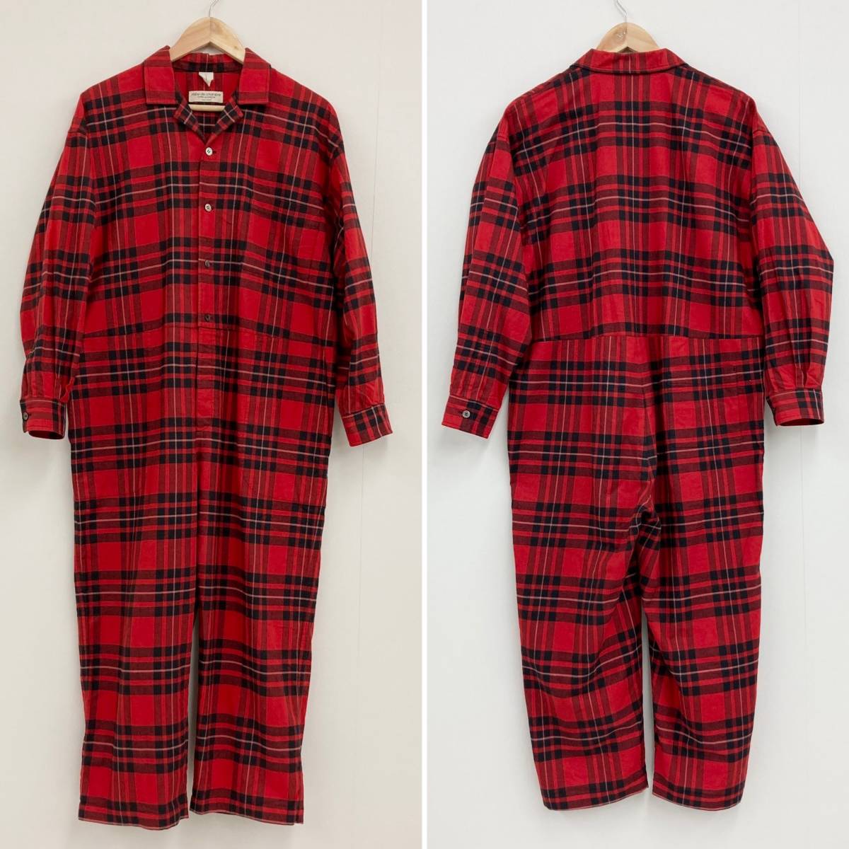 80s 90s robe de chambre COMME des GARCONS vintage ビッグシルエット オールインワン チェック コムデギャルソン つなぎ archive 2060261