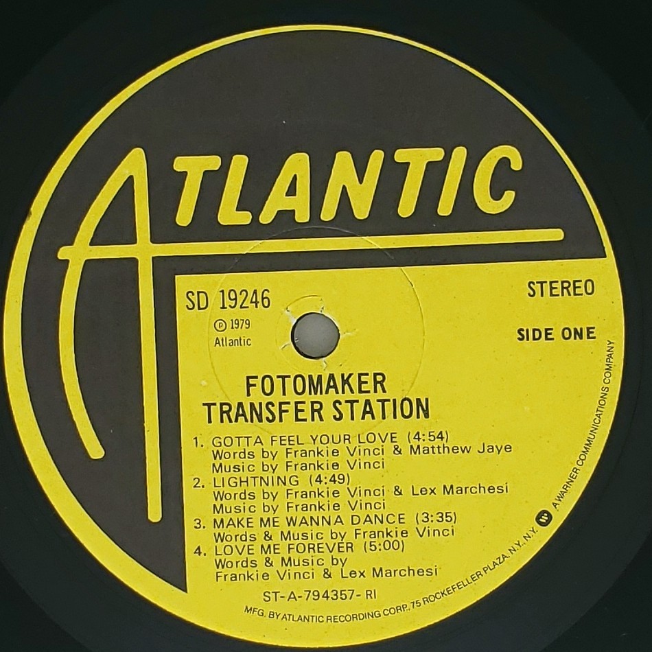 良盤屋 P-3319◆LP◆US 輸入盤 Soft Rock  フォトメイカー  Fotomaker ／ Transfer Station／1979 カット盤 送料まとめて480の画像7