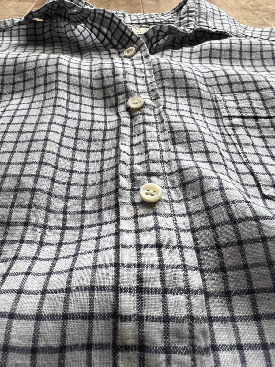 S&S Spick&Span スピックアンドスパンリネンチェックシャツ Fサイズ IRISH LINEN