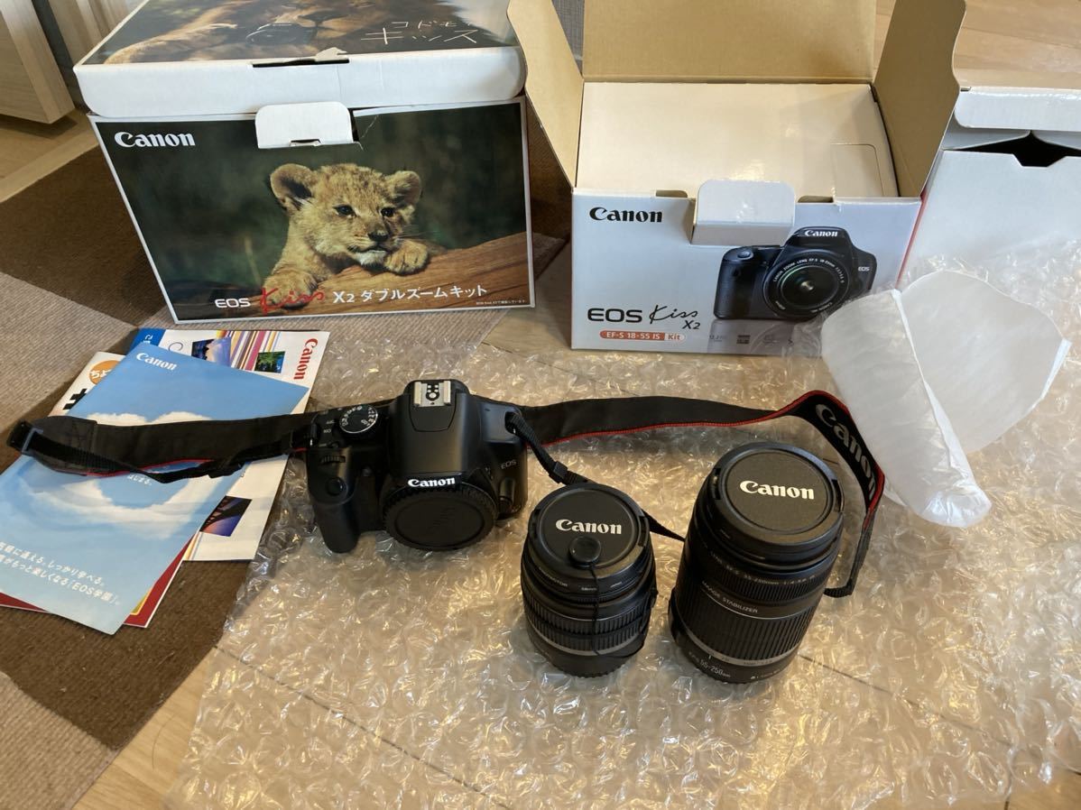 Canon キャノン EOS kiss X2 レンズ2点セット 動作未確認 ジャンク扱い