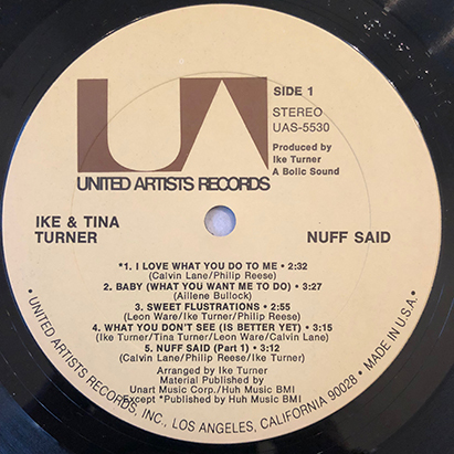 ■1971年 US盤 オリジナル IKE & TINA TURNER / NUFF SAID 12”LP UAS-5530 UNITED ARTISTS RECORDS_画像4