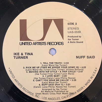 ■1971年 US盤 オリジナル IKE & TINA TURNER / NUFF SAID 12”LP UAS-5530 UNITED ARTISTS RECORDS_画像5