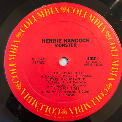 ■1980年 US盤 オリジナル HERBIE HANCOCK / MONSTER 12”LP PC 36415 COLUMBIA_画像3