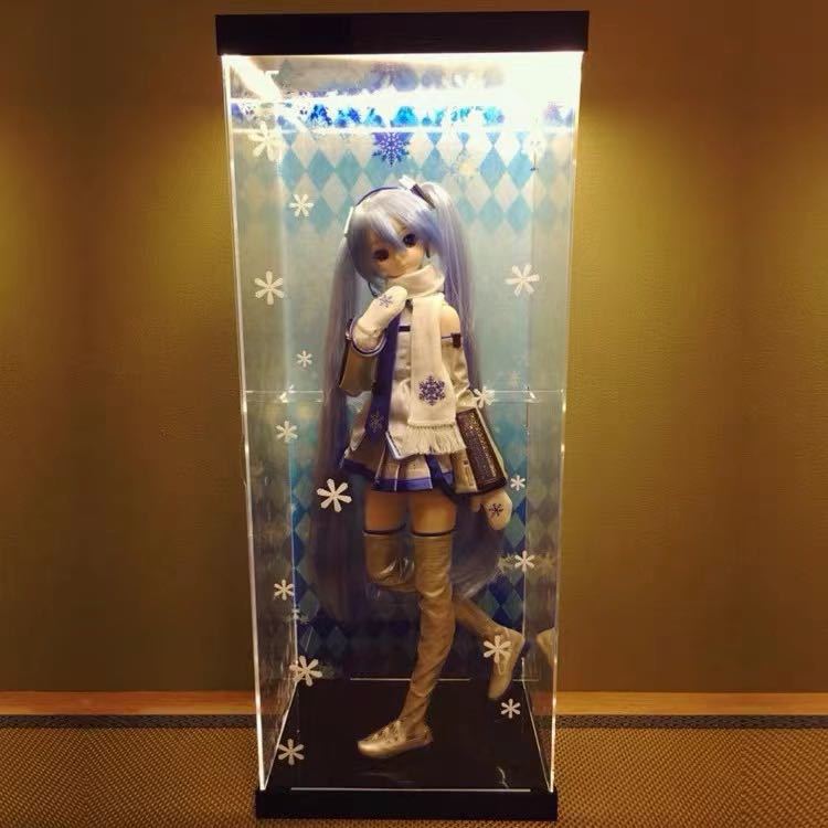 ボークス DD 雪ミク ドルフィードリーム ☆専用☆ フィギュアケース LED 照明 展示 アクリル コレクション ディスプレイ ショーケース_画像1