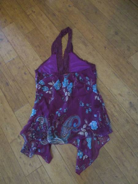 USASHOOP紫シフォンプリントキャミ(USED)61817)_画像3