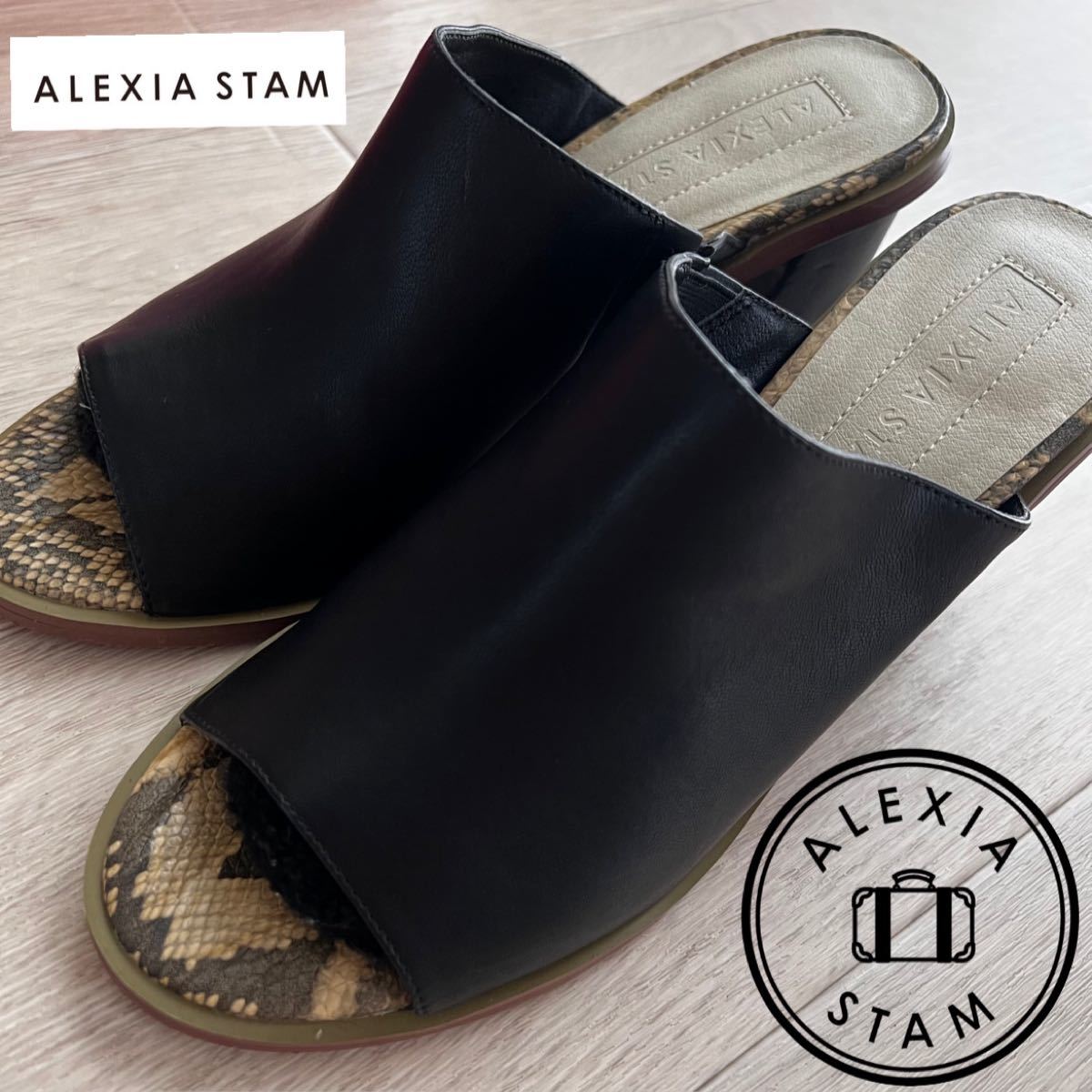 【人気】【定価13,500円】ALEXIA STAM アリシアスタン クロコ サボサンダル サイズL 春セール アリシアスタン サンダル サンダル