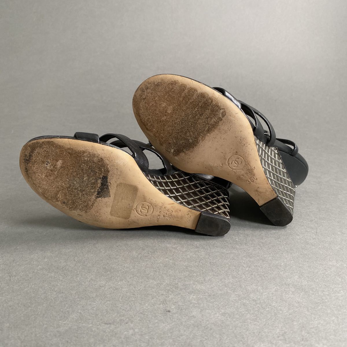 f15《美品》CHANEL シャネル ココマーク付き マトラッセ×パール レザーサンダル パンプス ブラック 35C（22cm）レディース 女性用 靴  的详细信息 | 雅虎拍卖代拍 | FROM JAPAN
