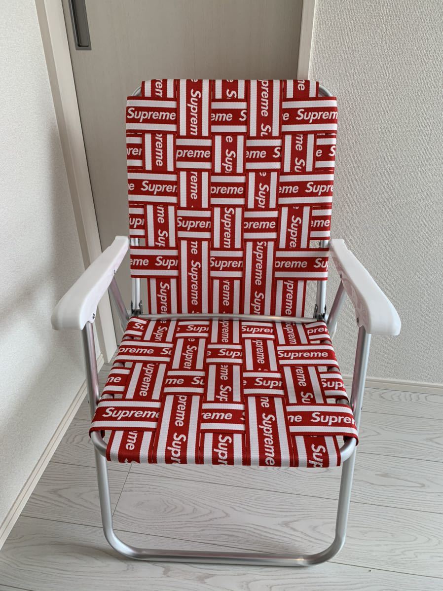 supreme Lawn Chair 総柄ロゴチェアー 椅子 レッド ホワイト