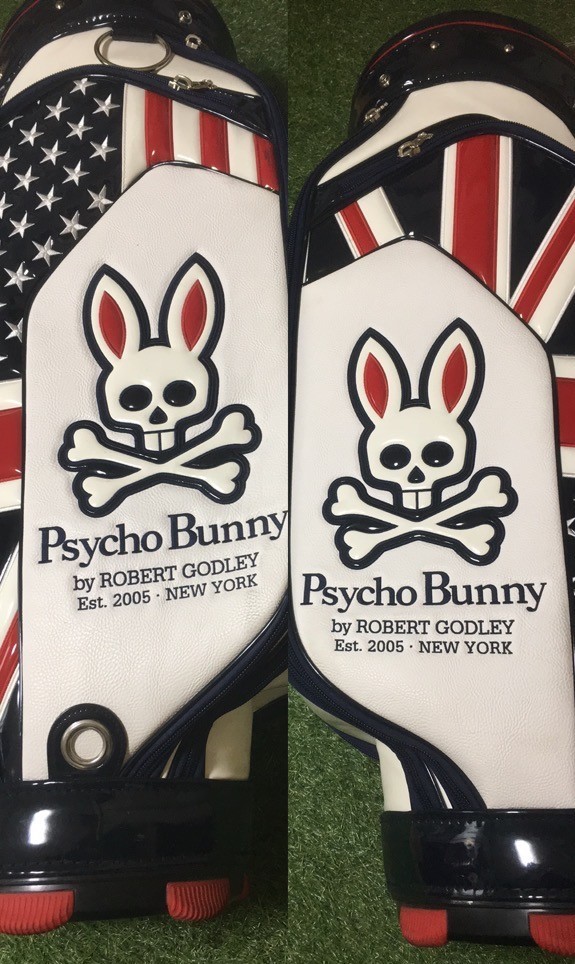 サイコバニー Psycho Bunny ゴルフバッグ ３点式 フード付き ９インチ