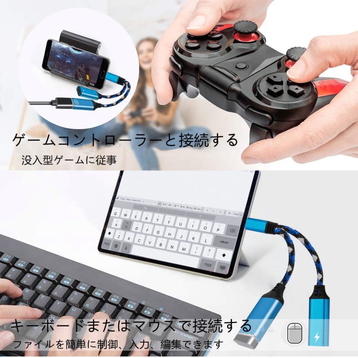 USB C 変換 アダプタ2In1USB Type C