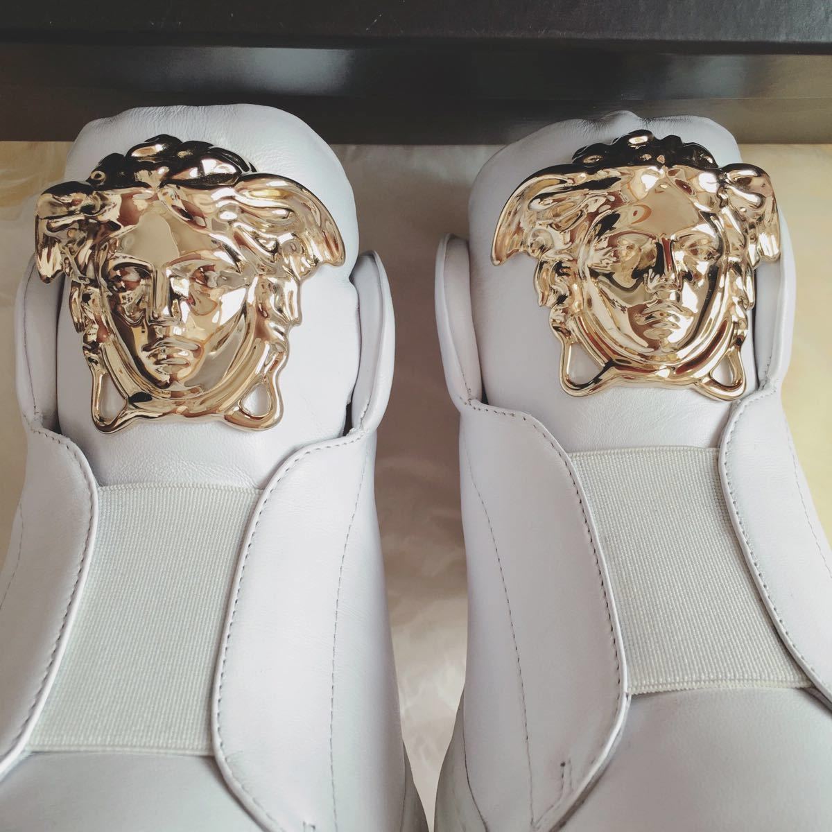 VERSACE レザー ハイカット スニーカー | contifarma.pe
