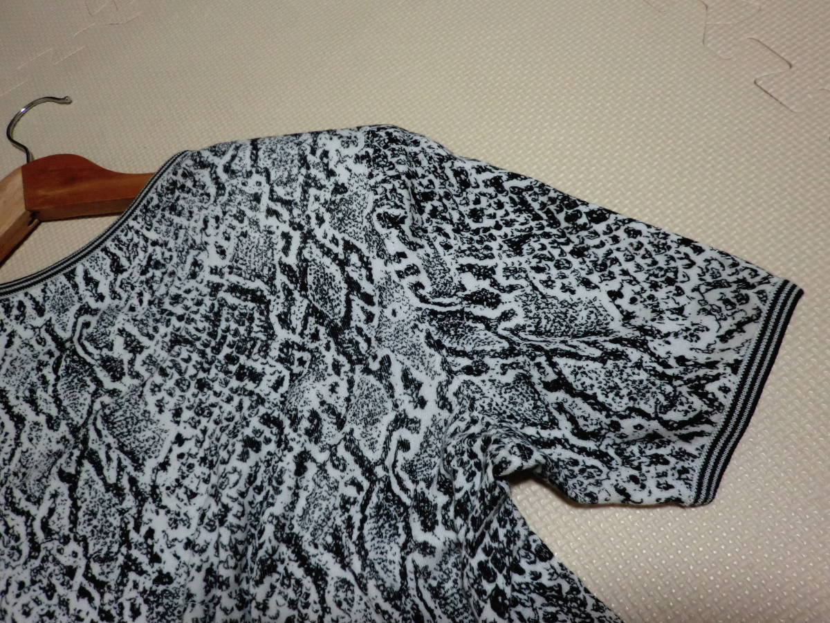 伊太利屋 イタリヤ GK カットソー 半袖 ラインストーン装飾 柔らか素材 総柄 レディース トップス SIZE：9の画像5