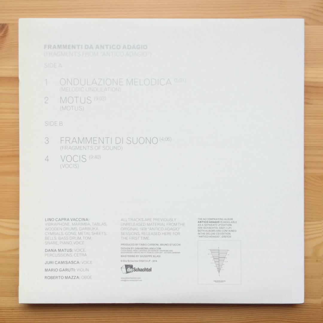 Lino Capra Vaccina Frammenti Da Antico Adagio 2014年 LP Die Lino Capra Vaccina Frammenti Da Antico Adagio 2014年 LP Die