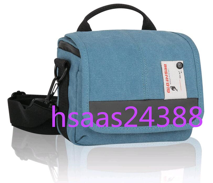 Bensfoto ミラーレスカメラバッグ, ショルダーケース小さい,コンパクトウエストバッグ, 防水メッセンジャーバッグ, キヤノンに対応 (青い)