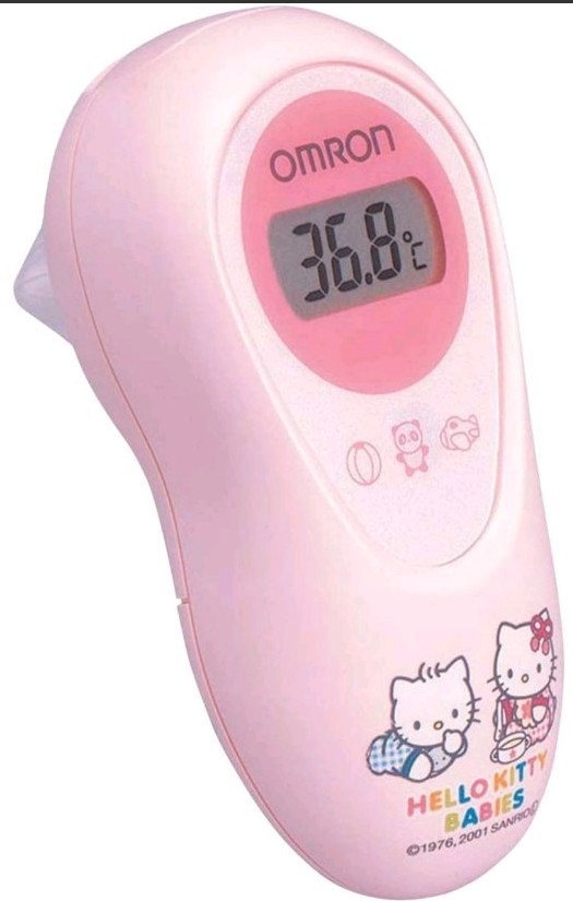 オムロン　ハローキティ　ピンク色　ベビー用 耳式体温計 体温計　ヘルスケア　健康　熱