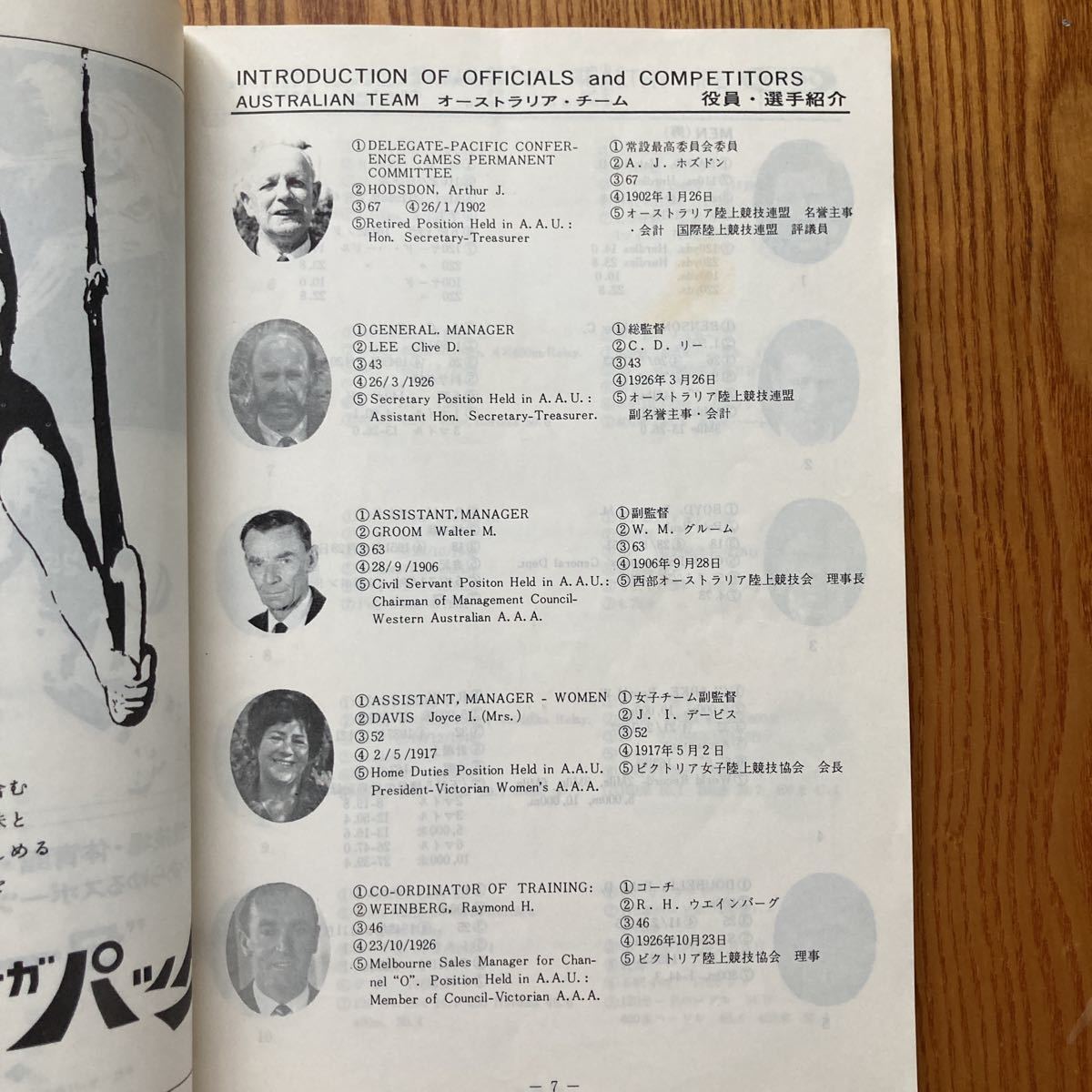 【送料無料】パンフレット　第1回太平洋沿岸五か国陸上競技大会　1969年_画像5