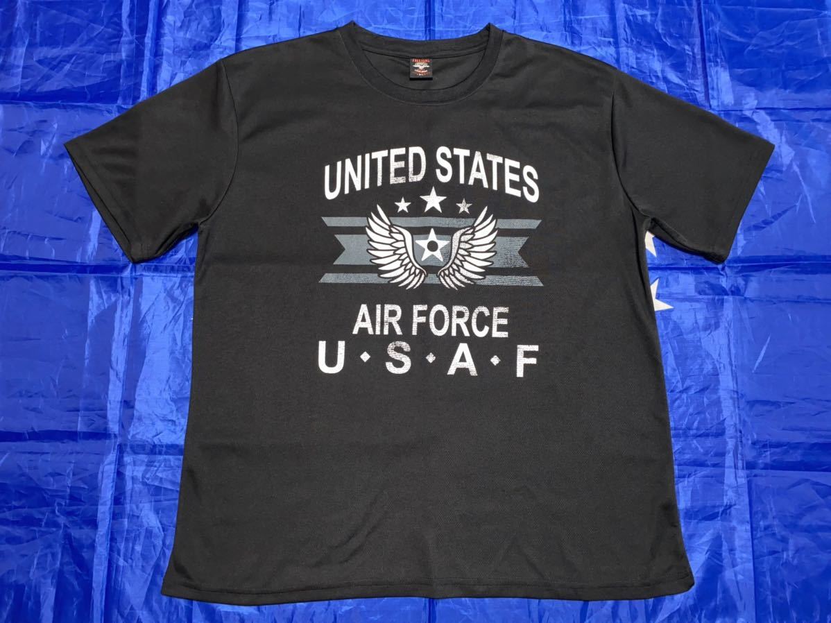 中古美品　made in USA USAF 速乾Tシャツ FREESUAL製　3L ブラック_画像1