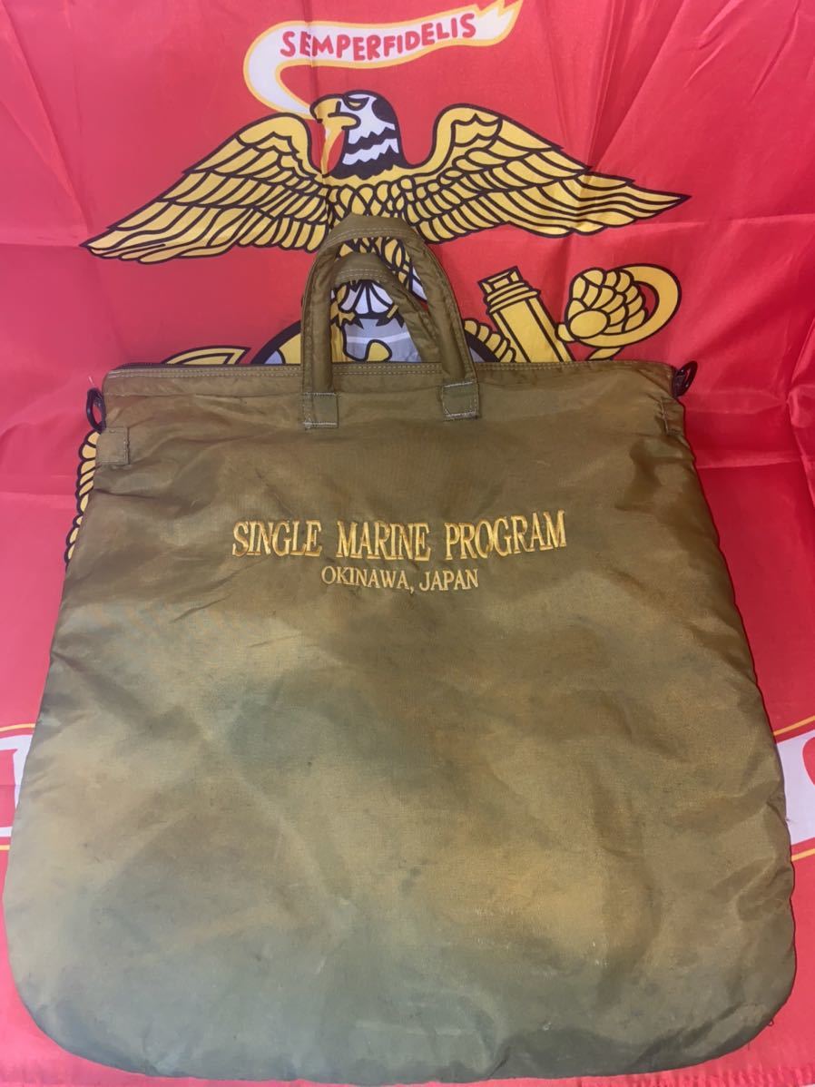 made in USA USMC SINGLE MARINE PROGRAM ヘルメットバッグ OD