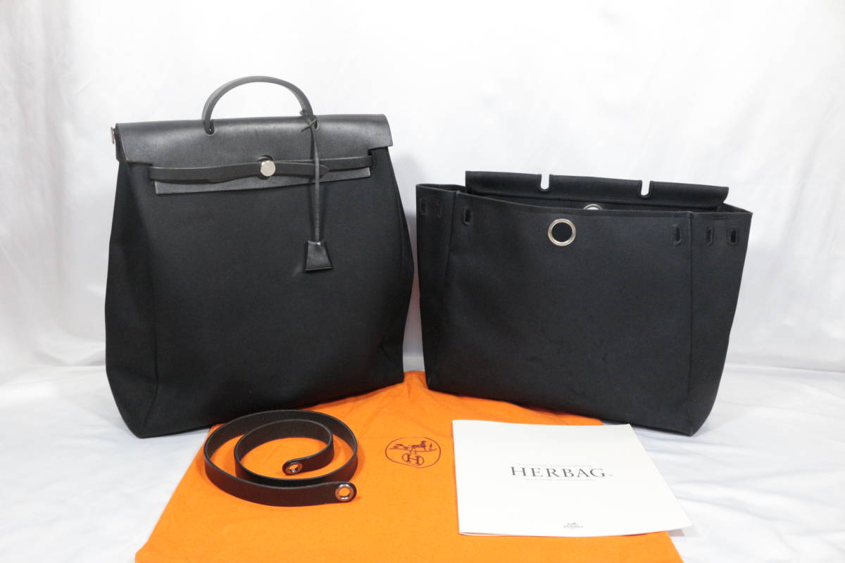 エルメスHERMESエールバックMMブラック 2Way 2サイズ刻印あり本物-