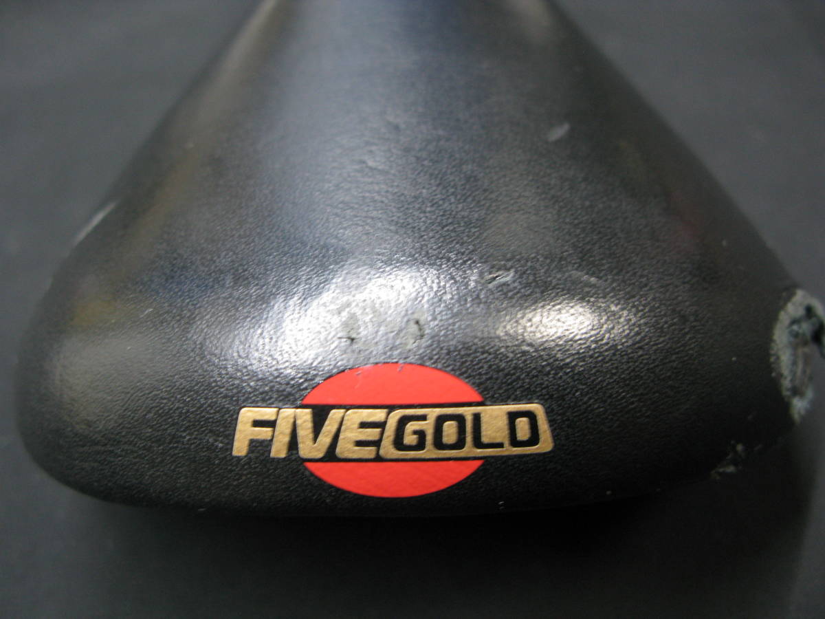 ピスト・競輪/NJS認定KASHIMA【FIVE GOLD-7】サドル【黒】W30中古品