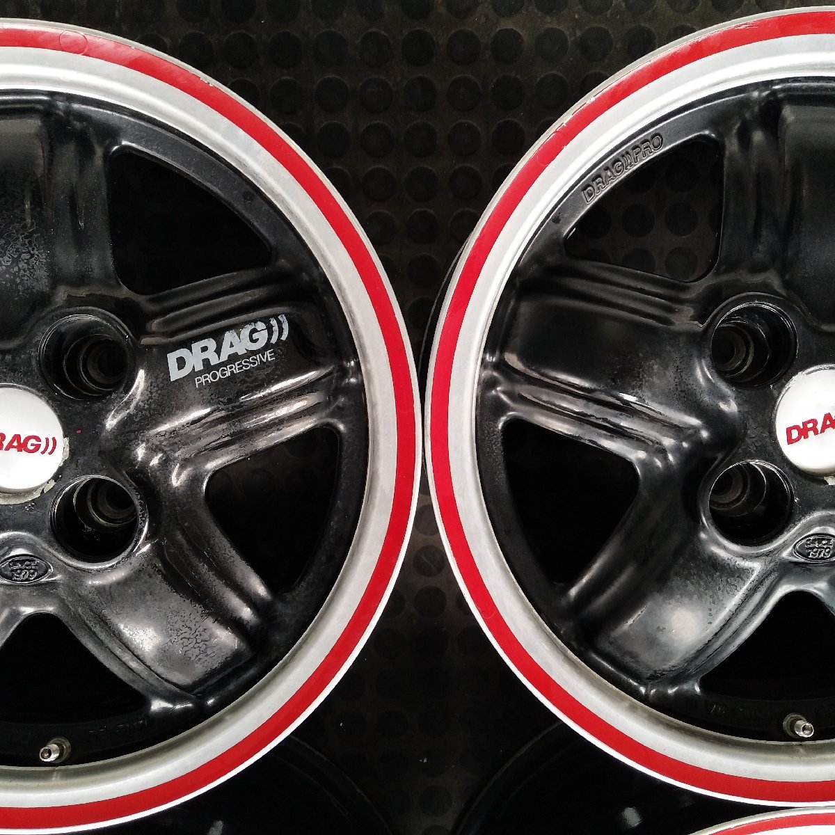 管理番号：Ｗ5-86【4本価額】【14×6J 4x100 ET+38 ハブ63】DRAG PRO ロードスター等・直接引取可能_画像3