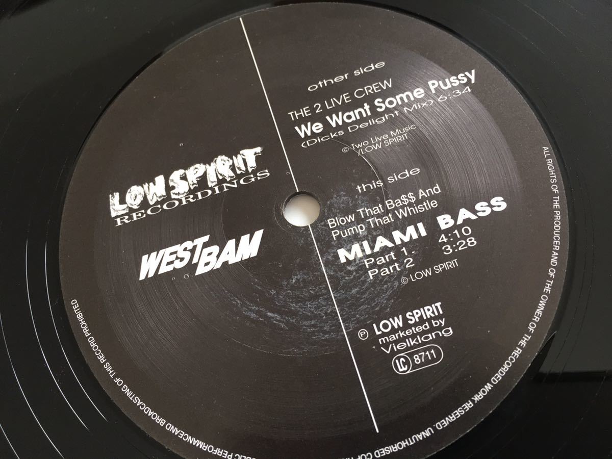 【盤質良好】The 2 Live Crew /We Want Some Pussy Remix / Blow That Bass /Miami Bass Original Mixes DOUBLE A SIDE 12inch EFA04273-02_画像5