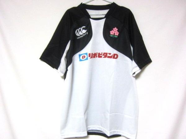 CANTERBURYカンタベリーラグビー日本代表練習用ジャージ4L新品　白×黒　桜刺繍　JAPANロゴ入り