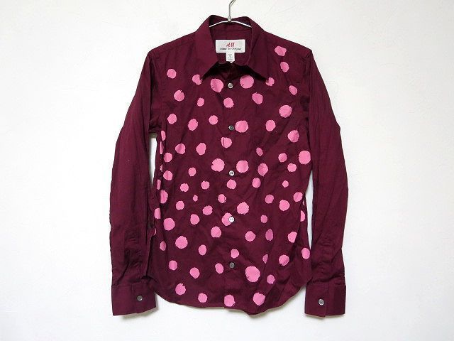 Deadstock H&amp;M×Comme des Garcons рубашка с длинным рукавом с рисунком в горошек около 32 XS