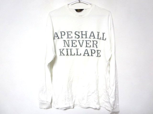 90’s黒タグA BATHING APE アベイシングエイプ ブランド初期リリース長袖Tシャツ/ロンT APE SHALL NEVER KILL APE90年代NOWHEREノーウェア_画像2