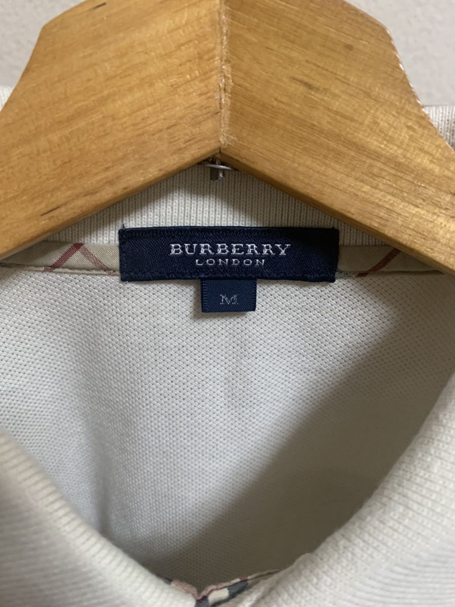 ［BURBERRY LONDON］ 半袖ポロシャツ　白系　Mサイズ_画像2