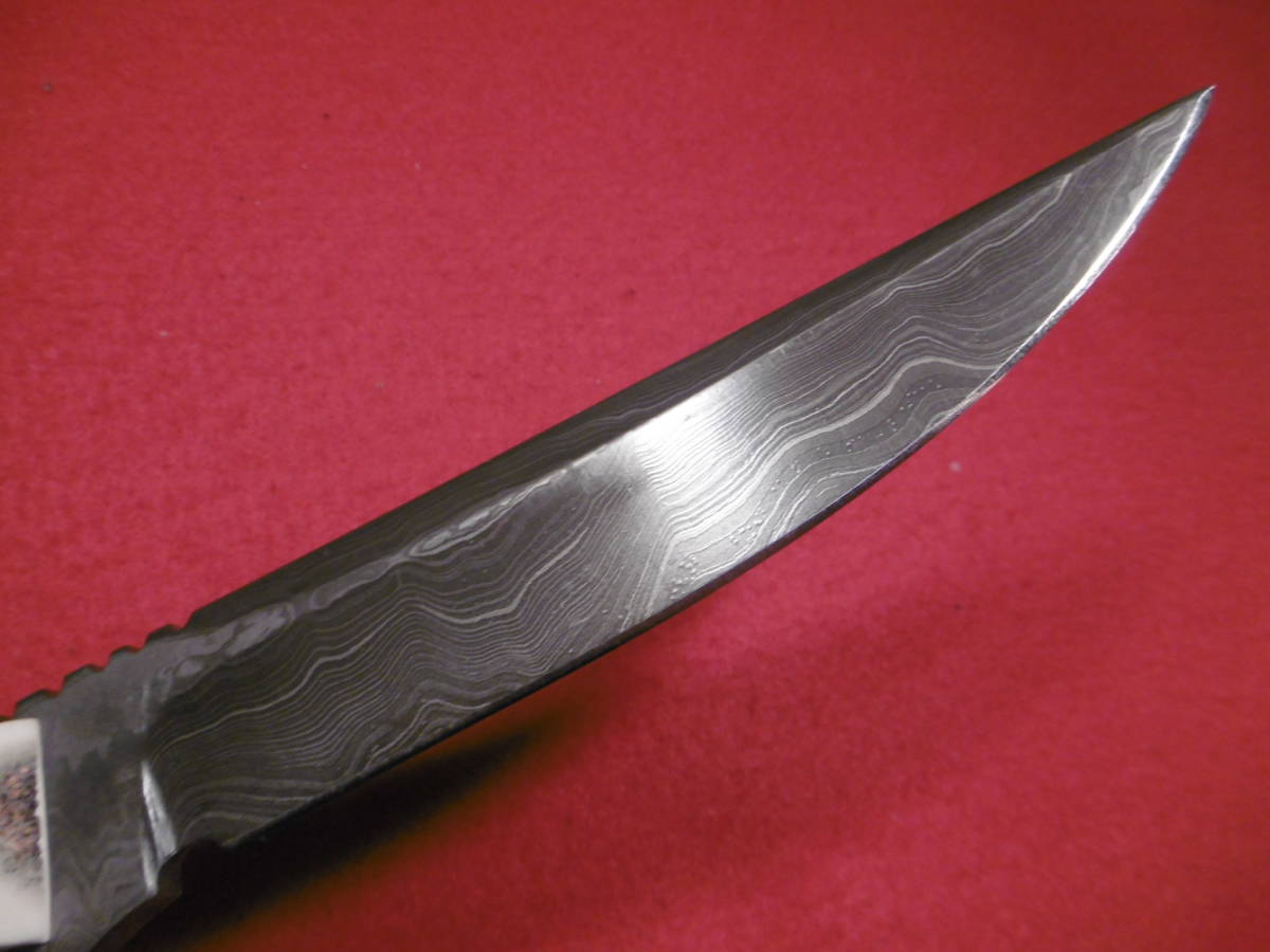 　SEKI ダマスカスナイフ スタッグ サバイバル 狩猟刀 大 オリジナル 手造り 1点もの no369_画像5