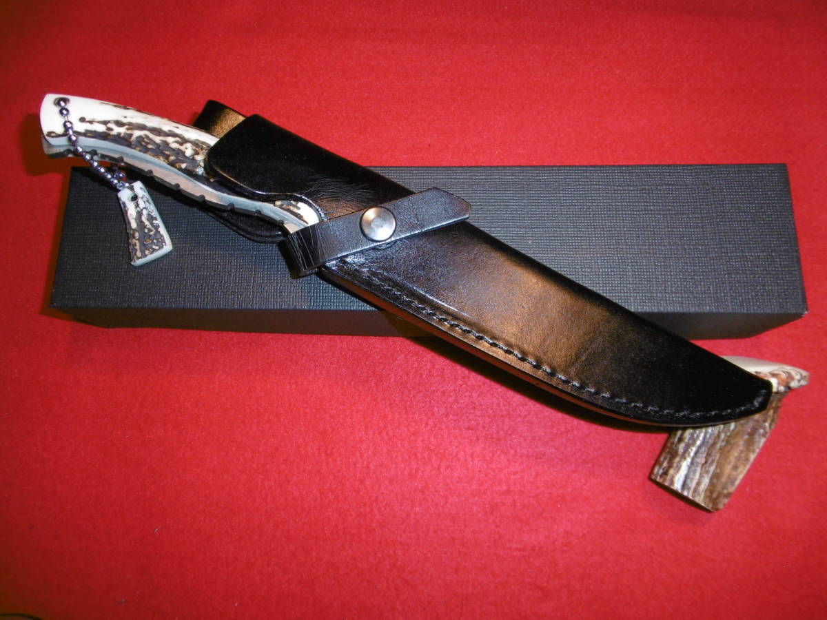 　SEKI ダマスカスナイフ スタッグ サバイバル 狩猟刀 大 オリジナル 手造り 1点もの no369_画像10