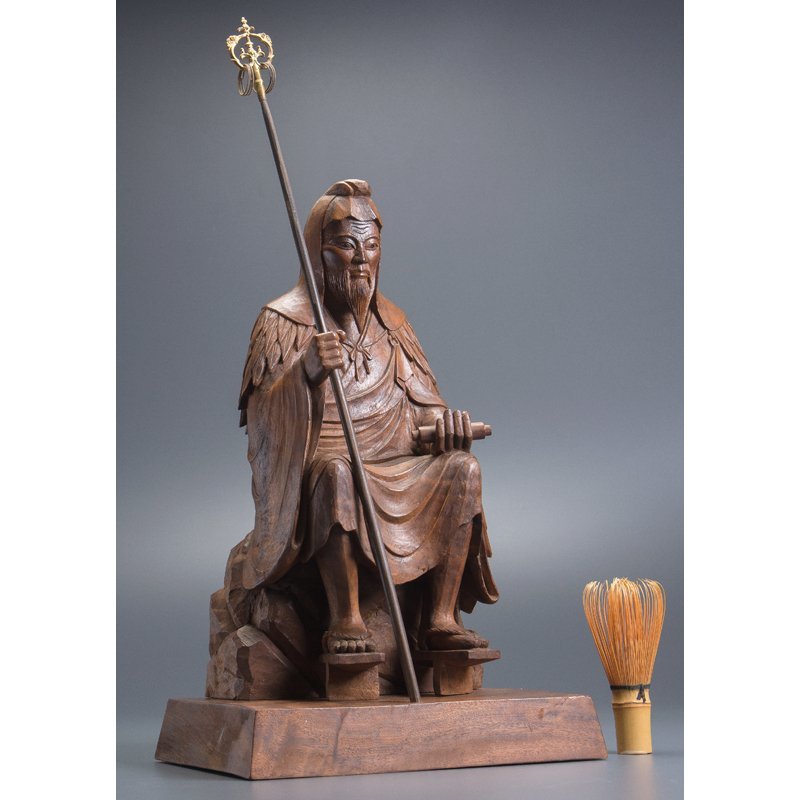 大峯山寺 役小角札 Yahoo!オークション - 【五】大峰山龍 作 木彫 『役行者・役小角