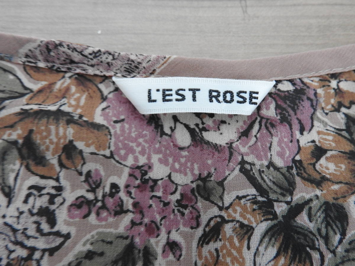 ** free shipping |LEST ROSE L'Est Rose tops cut and sewn floral print long sleeve frill M size **