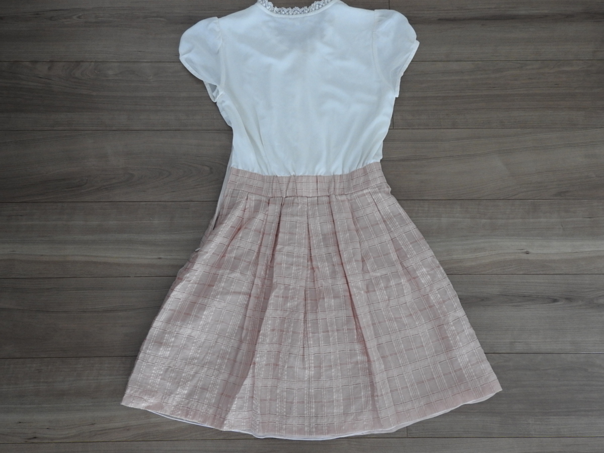 ** free shipping |LEST ROSE L'Est Rose One-piece frill white pink check **